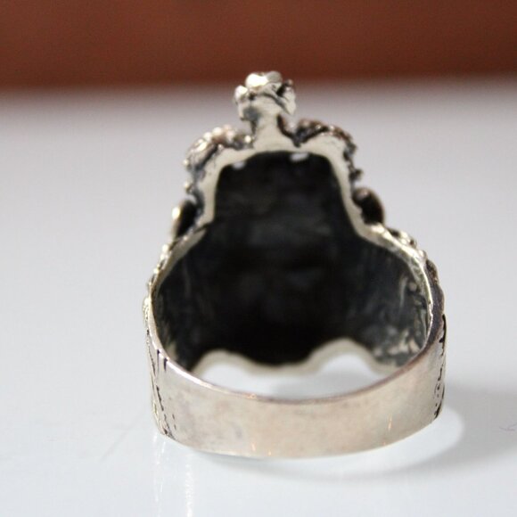 Lion Head Ring with Crown 13.11g Silver Tone Gothic Royal King Size 8.5 Bold - Picture 4 of 8